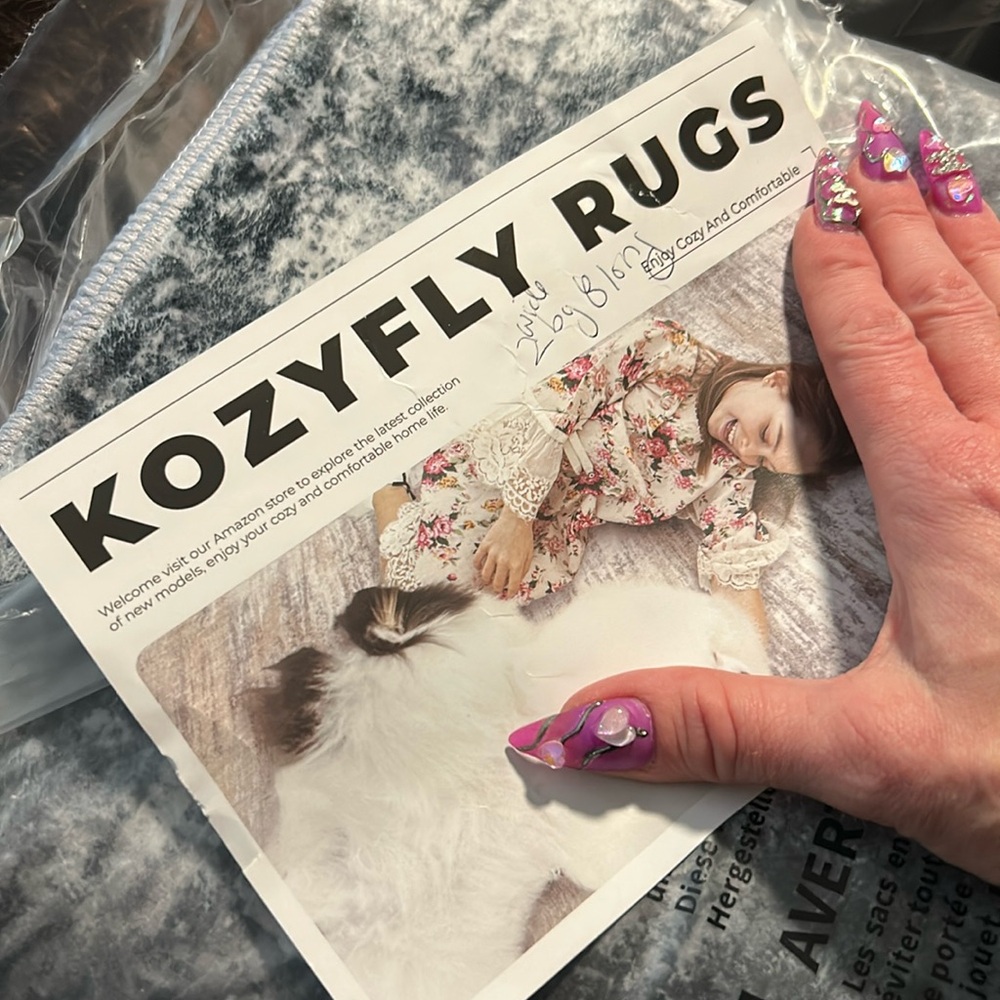 Kosyfly rugs 2’by8’ new grey black and white in color